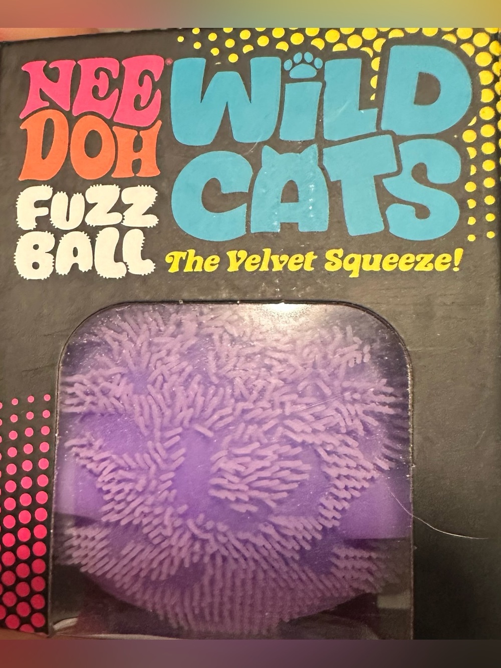 NeeDoh Fuzz Ball Wild Cats Plush Toy - Purple - Picture 2 of 4